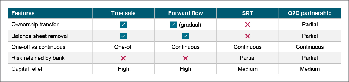 Strategic arrangements/capital relief strategies and their key features