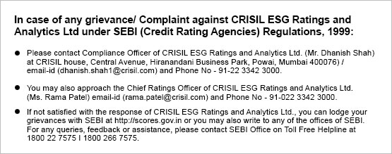 Grievance/ Complaint against Crisil ESG Ratings and Analytics Ltd under SEBI (Credit Rating Agencies) Regulations, 1999